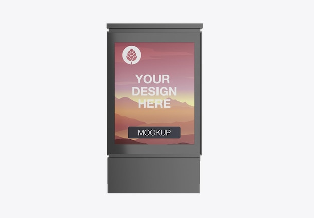 Outdoor Kiosk Advertisement Mockup