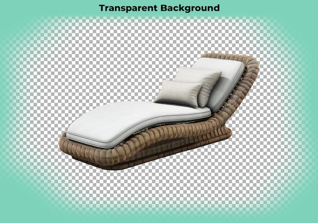 Outdoor lounge chair isolated on transparent background