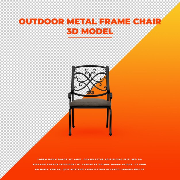 Outdoor Metal Frame Chair 3d isolated model