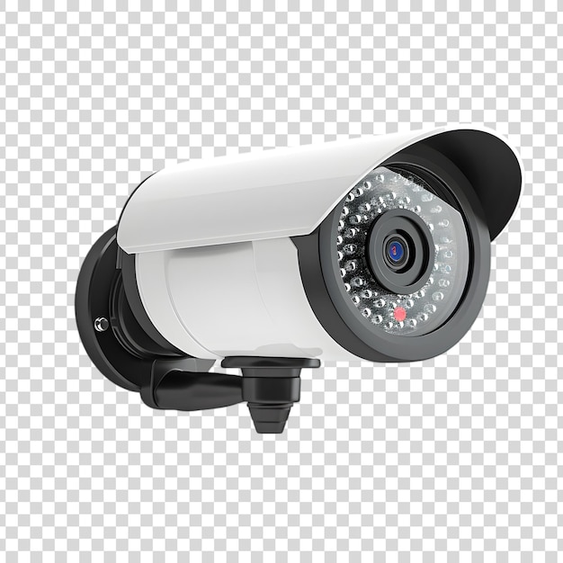 Outdoor security camera isolated on a transparent background