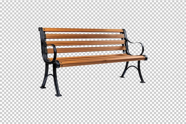 PSD outdoorparkbench isolated on transparent background png cutout