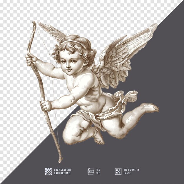 PSD outline image of cupid or the god of love without hd quality background