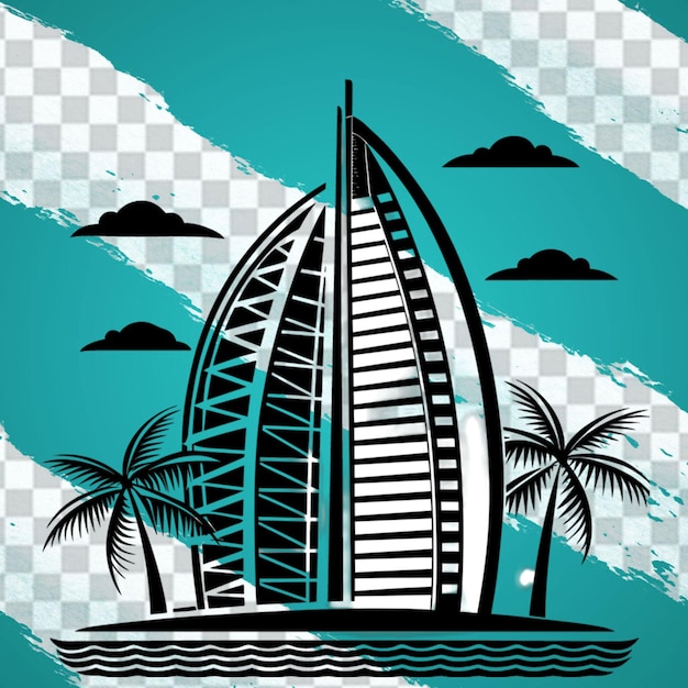 PSD outline view of burj al arab