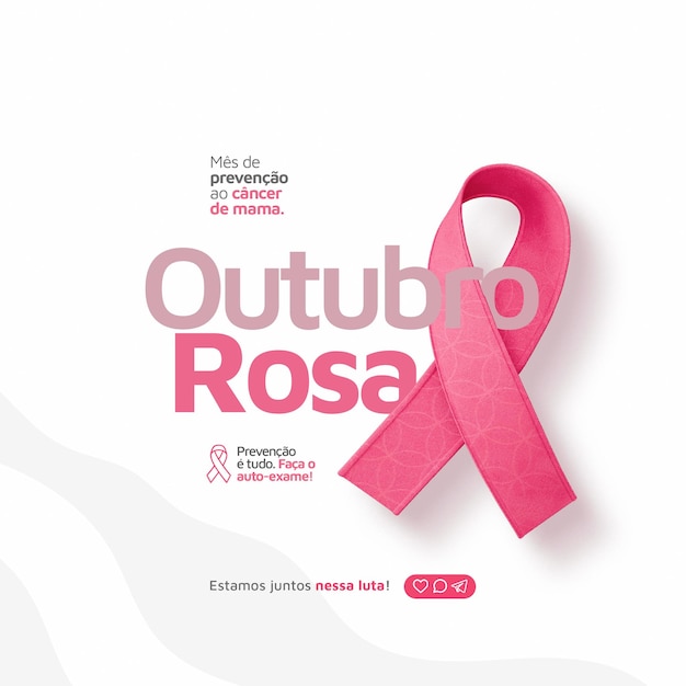 PSD outubro rosa concept pink october breast cancer psd template post