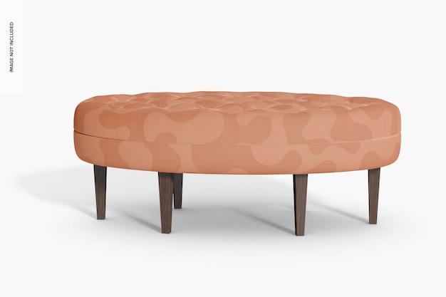 Oval Ottoman Mockup, Front View