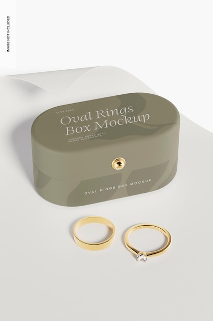 Oval Rings Box Mockup