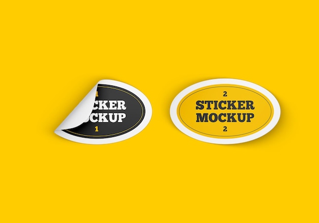 Oval Stickers Mockup