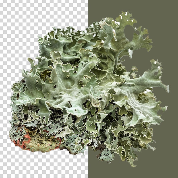 Overgrown lichen isolated on transparent background