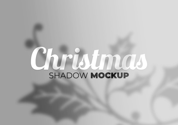 Overlay christmas shadow mockup effect of leaves