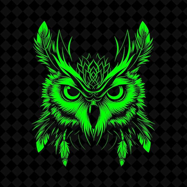 owl with a green background of the image of a symbol of the owl