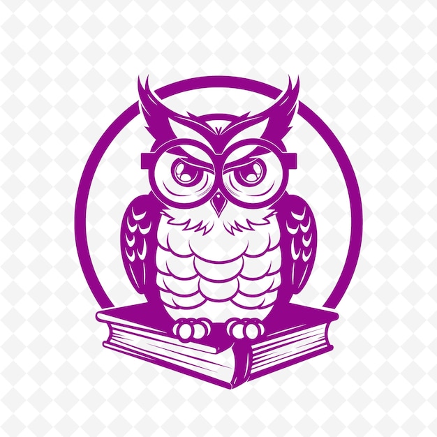 an owl with an owl on the top of a book