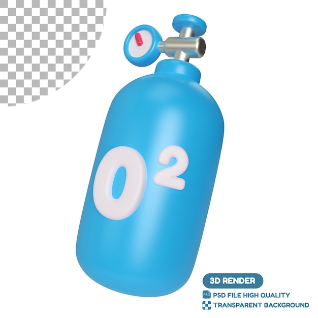 Oxygen Gas Tank 3D Illustration Icon