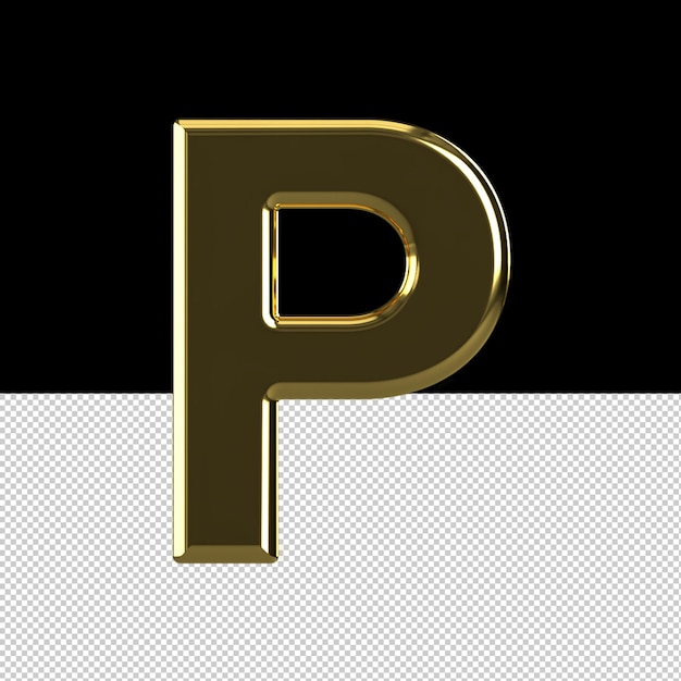 P Letter text effect oil