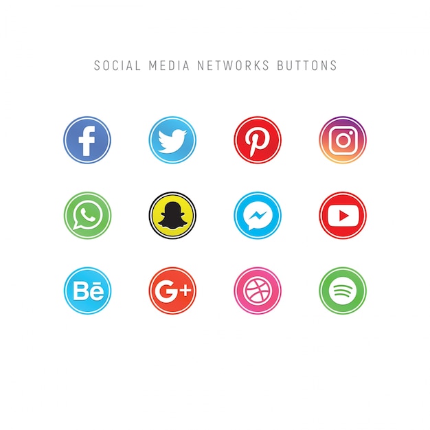 Pack of social media network buttons