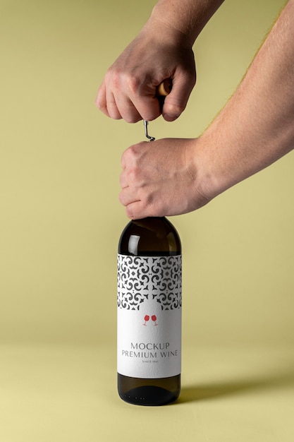 Package design mockup for labeling wine