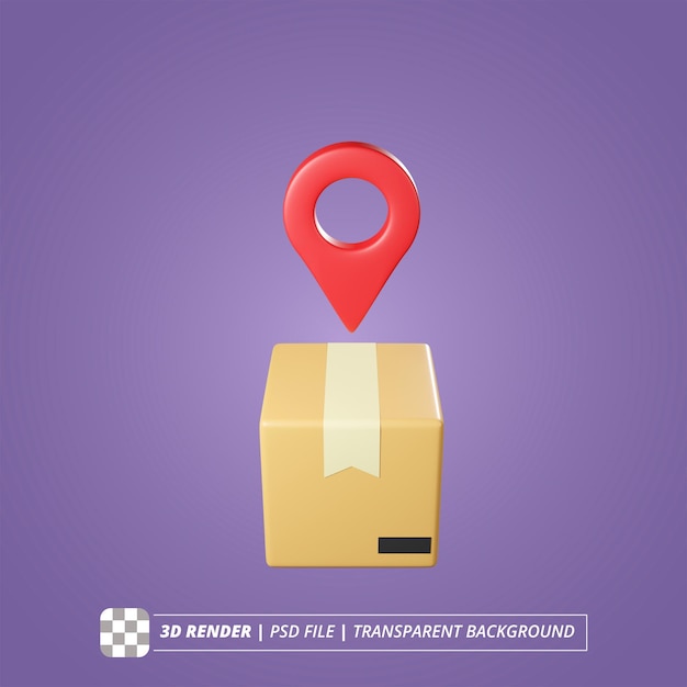 PACKAGE LOCATION 3D ISOLATED IMAGES