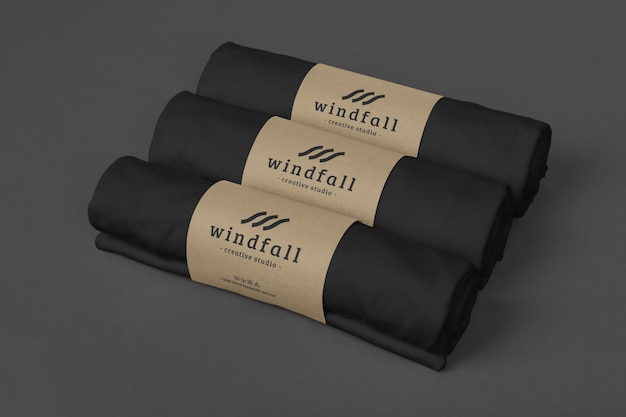 Package with T-Shirt roll mockup design