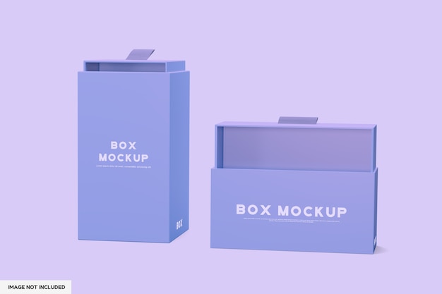 Packaging box opened mockup