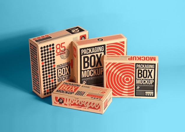 Packaging Cardboard Box Mockup