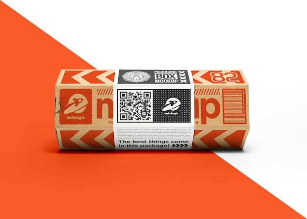 Packaging cardboard box with sticker  mockup