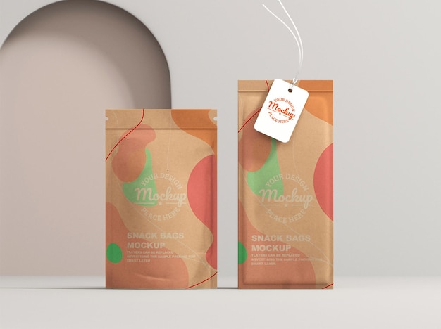 packaging paper bag mockup design