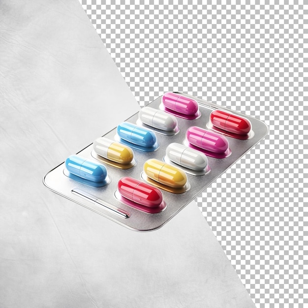 packet of capsules Isolated on transparent background png