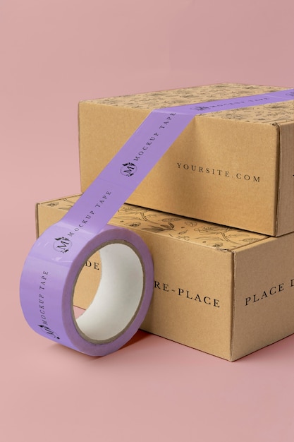 Packing tape mockup in real context