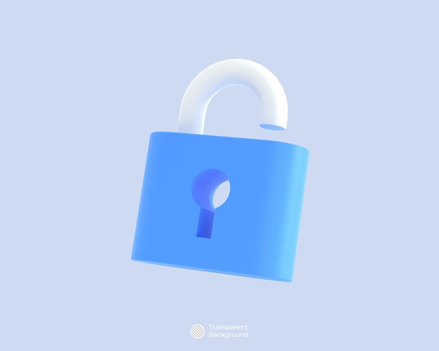 Padlock icon isolated 3d render illustration