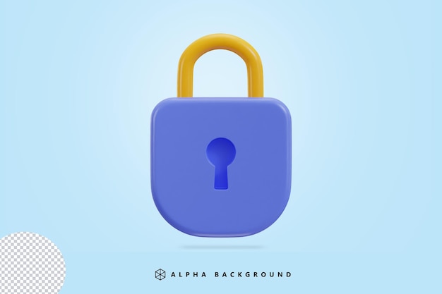 padlock lock security safety 3d icon