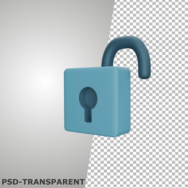 padlock unlock 3d icon