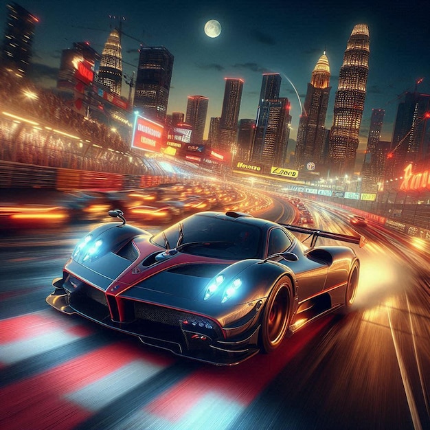 PSD pagani zonda racetrack monaco social media avatar template mockup