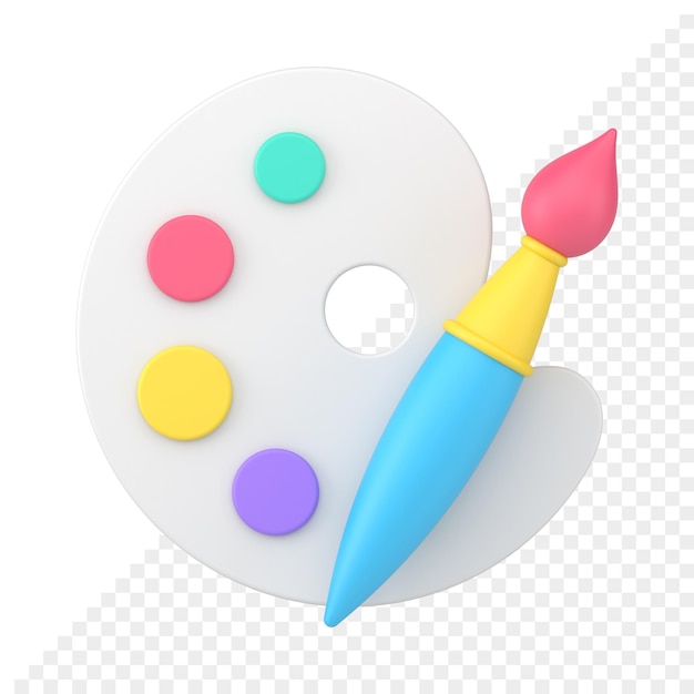 Paint brush 3d icon