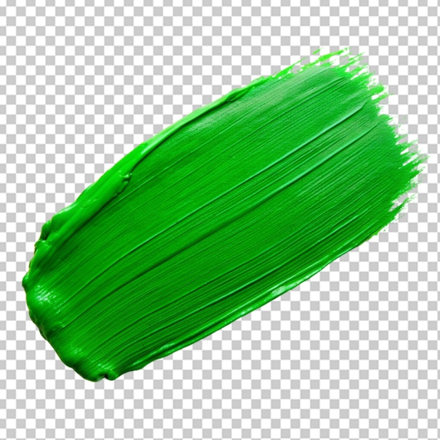 paint brush stroke green on white background