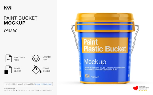 PSD paint bucket mockup