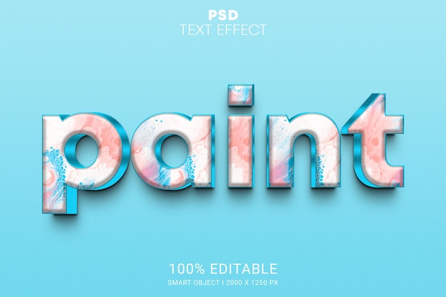 Paint PSD smart object Editable Text Effect  design