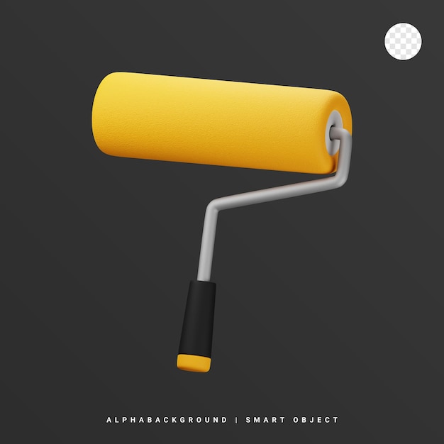 Paint roller 3d icon illustration