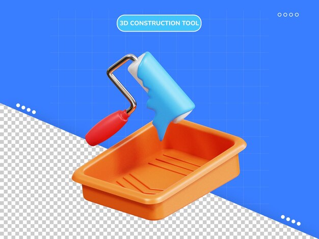 Paint roller 3d icon