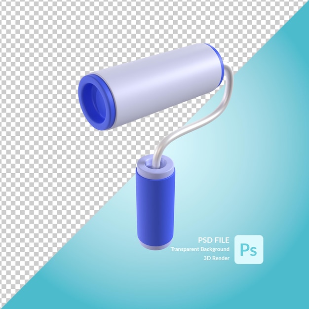 paint roller 3d illustration rendering