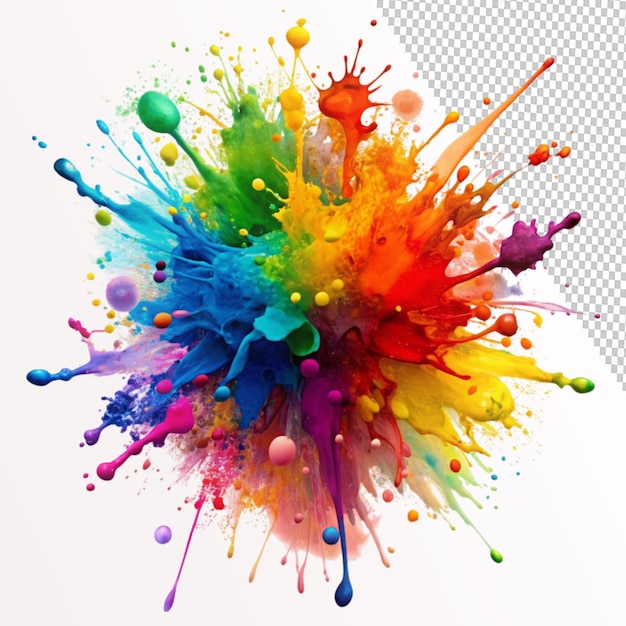 PSD paint splatter on transparent background