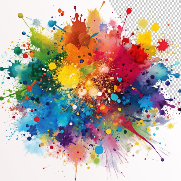 PSD paint splatter on transparent background