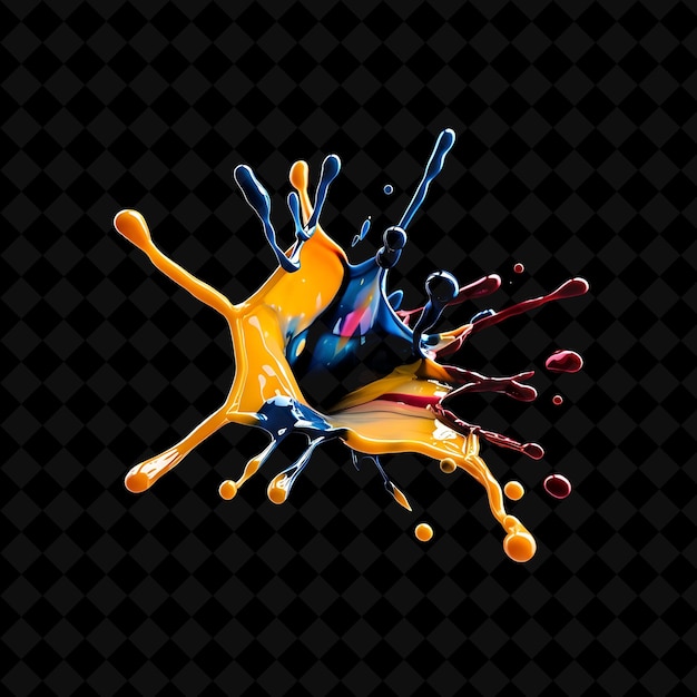 PSD paint splatter with opaque colored liquid png creative neon effect y2k collections