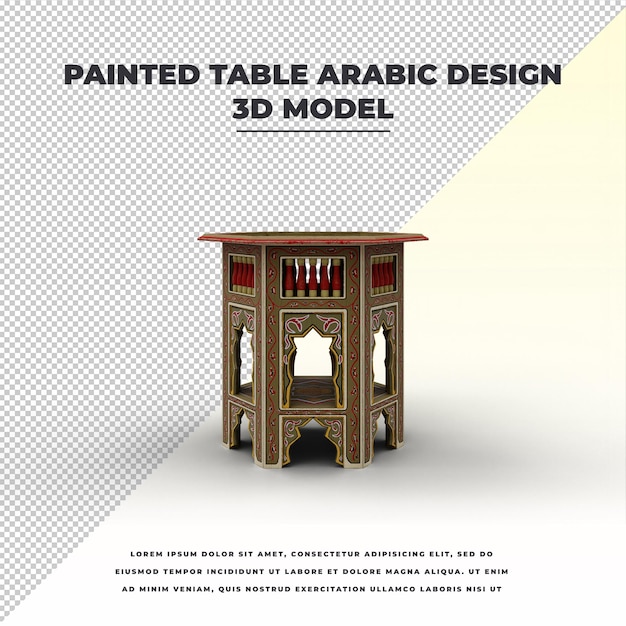 Painted Table Arabic Design