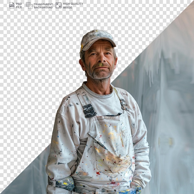 A painter at work isolated