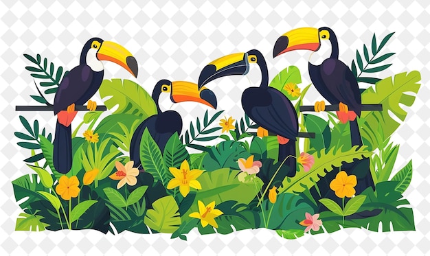 a painting of birds in the wild