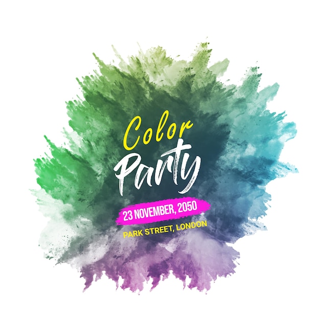 Painting brush color party template