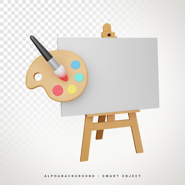 Painting Canvas 3d Illustration