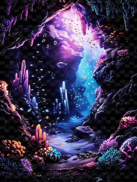 a painting of a cave with the words quot snorkel quot on it