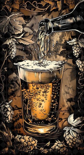 a painting of a glass of beer with the words quot lager quot on it