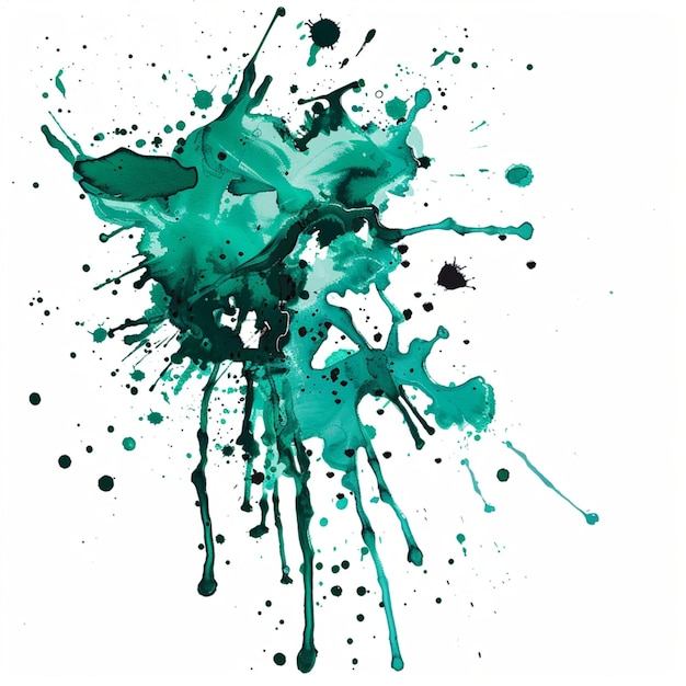 PSD a painting of green and blue liquid with some blotches on it