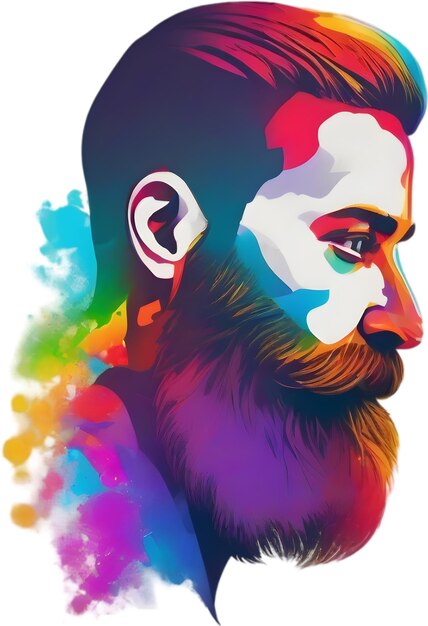 PSD a painting of a man with a beard and mustache